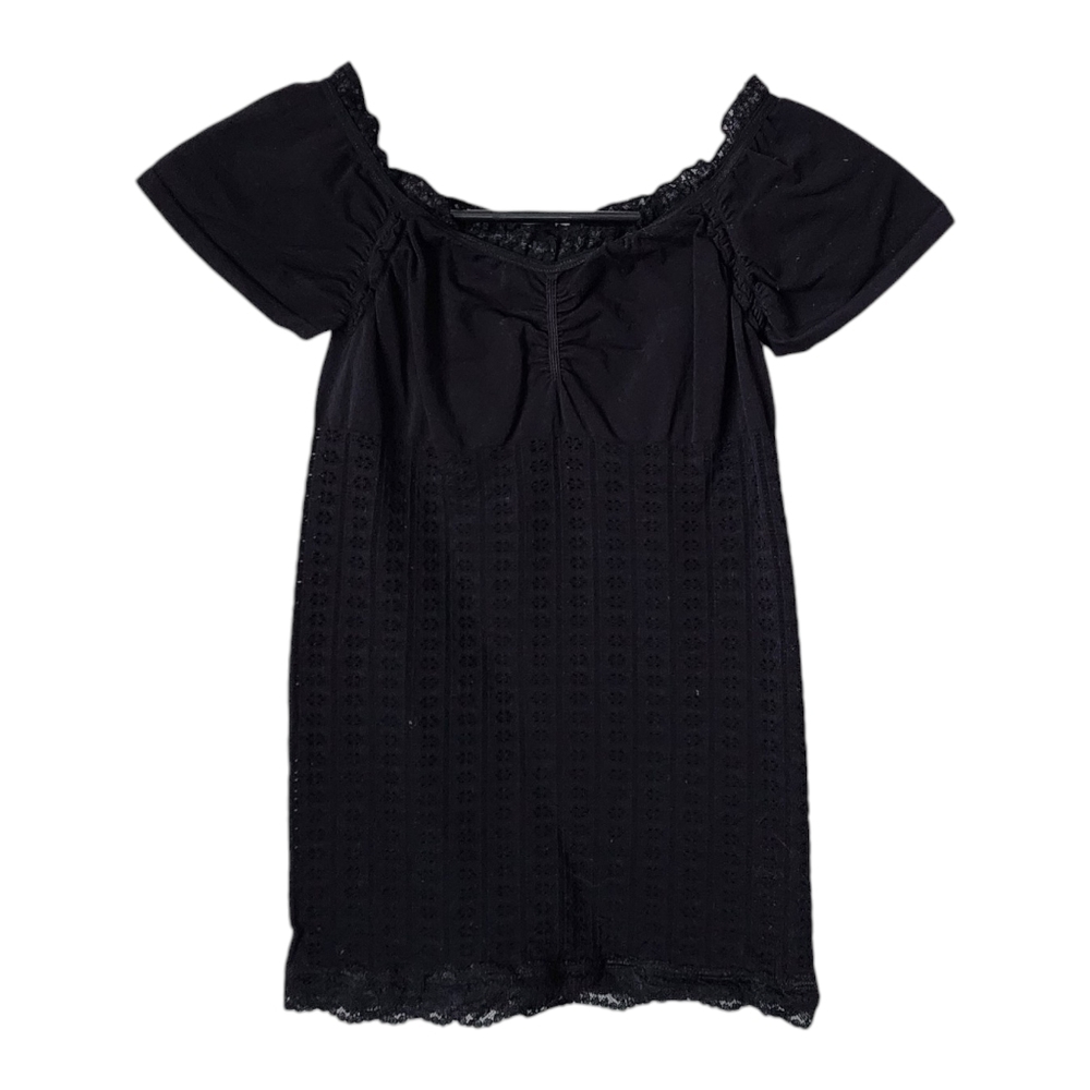 VICTORIA'S SECRET Vintage Y2K Off Shoulder Sheer Mesh Bodycon Blouse Baddie M